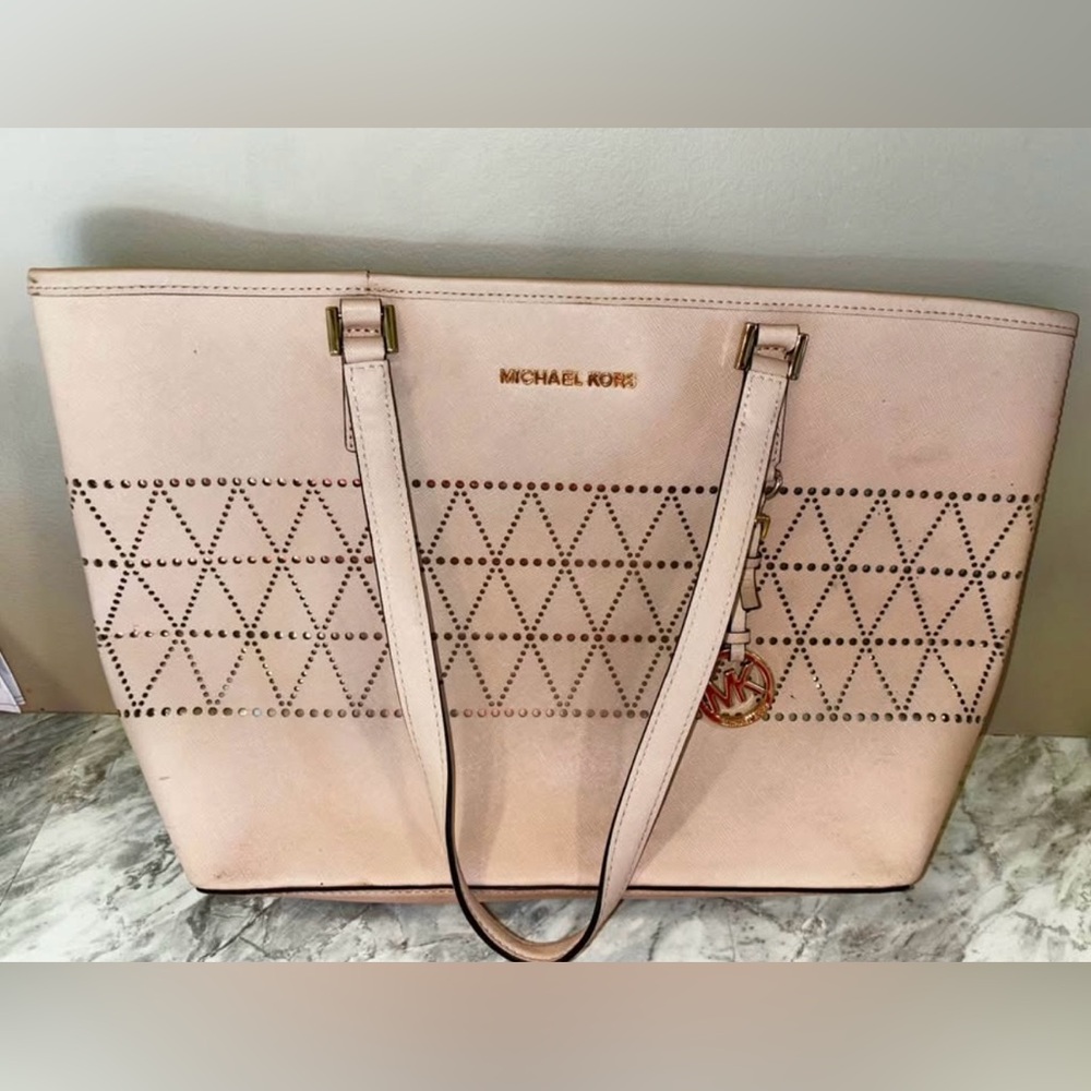 Michael Kors Blush Pink Tote with Gold Accents